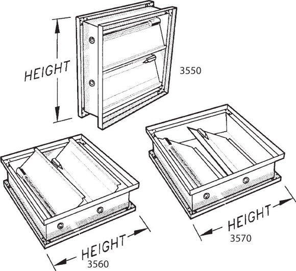 Backdraft Damper Horizontal Down 3570-66X24