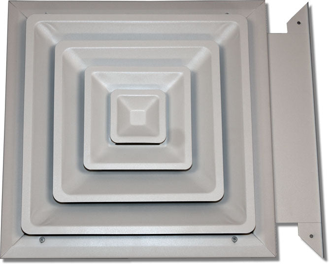 Step Down Diffuser with Slide-in Damper 425-18X18 - Registers-Direct